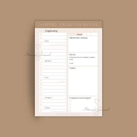 Striving Jannah day to day planner - dagplanner