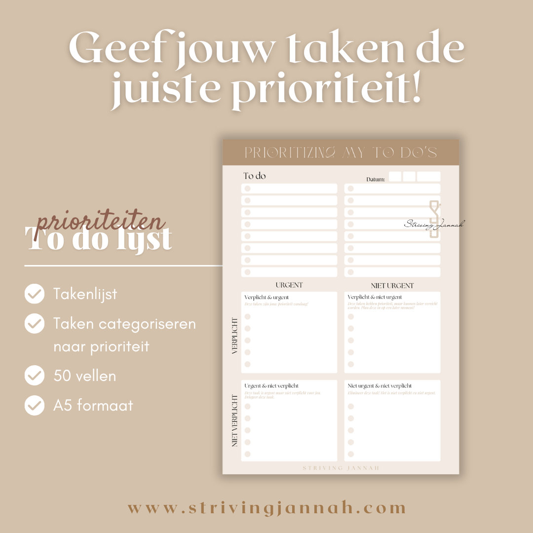 Prioriteiten to do lijst